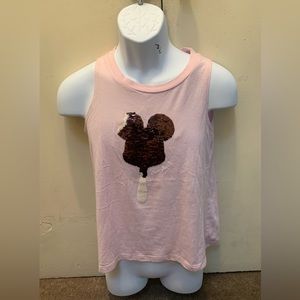 Mickey Mouse Ice Cream Bar Reversible Sequin Tank Top Size XL